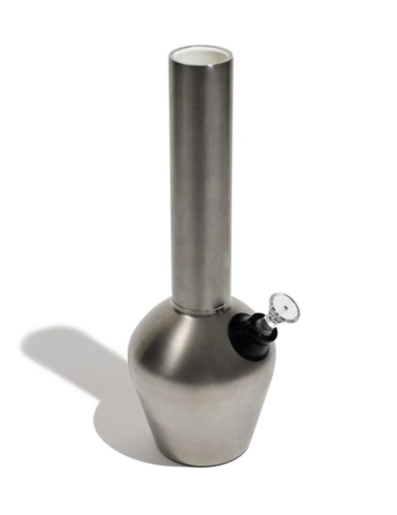 Chill Ceramic Bong Lined Metal W/Glass Bowl 9"